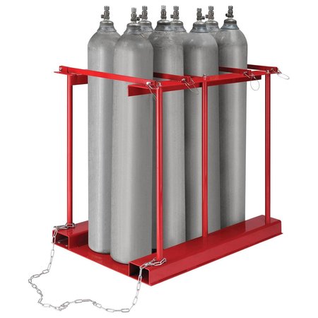 GLOBAL INDUSTRIAL Forkliftable Stationary Cylinder storage Caddy, 8 Cylinders Capacity 270219